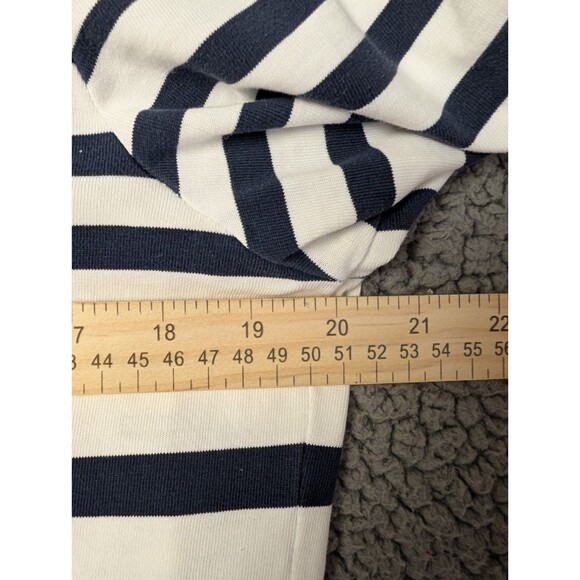 LL Bean Split Neck Shirt Stripe 3/4 Sleeve Size M Reg Nautical Beachy Preppy - Picture 9 of 11